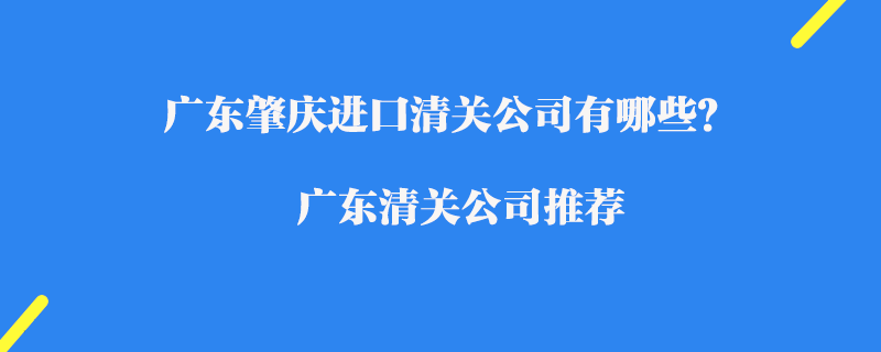 廣東肇慶進(jìn)口清關(guān)公司有哪些？廣東清關(guān)公司推薦