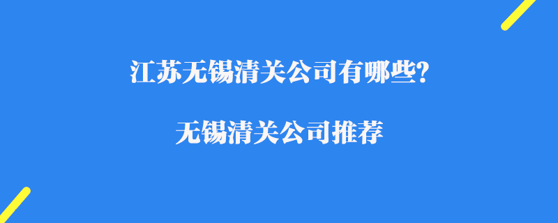 江蘇無(wú)錫清關(guān)公司有哪些？無(wú)錫清關(guān)公司推薦